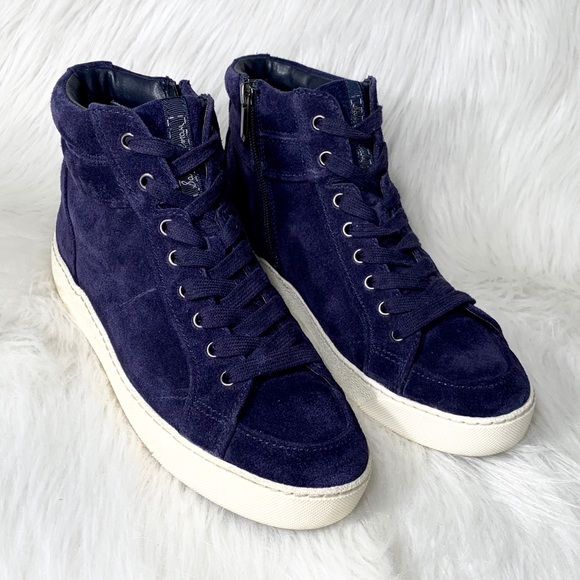 Sam Edelman Shoes - SOLD-Sam Edelman Suede Navy Blue High Top Sneakers